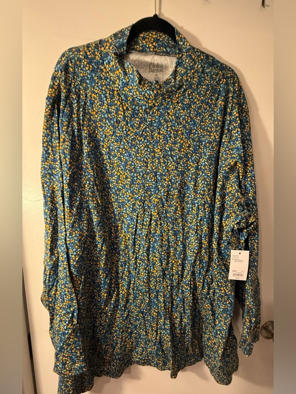 Croft & Barrow Floral Print muck neck turtle neck long sleeve New